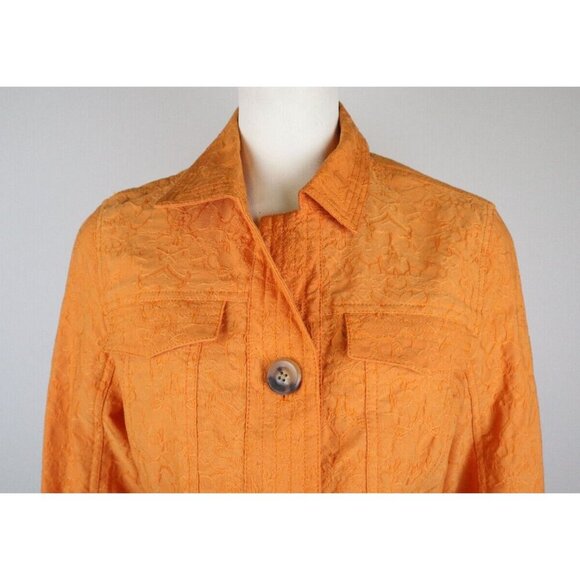 COLDWATER CREEK - WOMEN'S ORANGE TEXTURED JACKET - SIZE 8 - Picture 3 of 7
